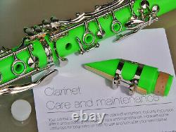 CIBAILI Green Bb CLARINET. Boehm Keys. With Case & Accessories. Free Express