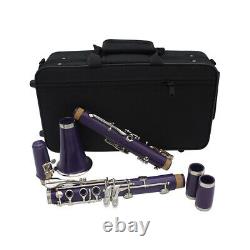 Clarinet ABS 17 Key Bb Flat Soprano Binocular Clarinets + Gloves Carry Bag Z4M5