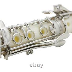 Clarinet ABS 17 Key Soprano Binocular Clarinet with Accessories (White)
