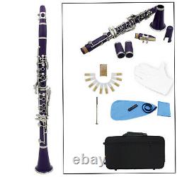 Clarinet ABS 17 Key bB Flat Soprano Binocular Clarinet with Case Gloves V0I8