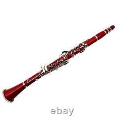 Clarinet ABS 17 Key bB Soprano Binocular Clarinet with Accessories (Red)