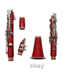 Clarinet ABS 17 Key bB Soprano Binocular Clarinet with Accessories (Red)