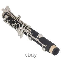 Clarinet Bb Flat Silver 17 Key Beginners Student Clarinet with Carrying Case