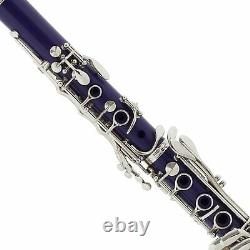 Clarinet (Bb) with2nd Barrel 10 reeds Case Care Kit Purple withSilver Keys