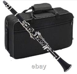 Clarinet Black Wood Finish Bb 17 Key with Soft Case