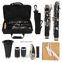 Clarinet Set 17 Key Wood Bb With Cleaning Cloth Reed Screwdriver Box Musical Blw