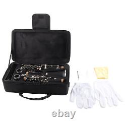 Clarinet Set 17 Key Wood Bb With Cleaning Cloth Reed Screwdriver Box Musical TPG