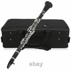 Clarinet Set 17 Key Wood Bb with Cleaning Cloth Reed Screwdriver Box for Party