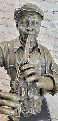 Clarinet Woodwind Player New Orleans Artist Street Musician Bronze Marble Statue