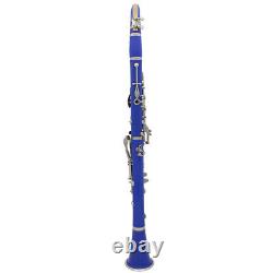 Clarinet cupronicke 17 Bb Flat Soprano Nickel Plating gift Blue V1Z7