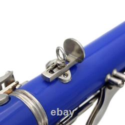 Clarinet cupronicke 17 Bb Flat Soprano Nickel Plating gift Blue V1Z7