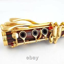 Cocobolo Clarinet Bb Red Wood Silver Plated 18 Keys Sib Bassoon Flute Instrument