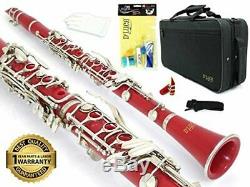 D'Luca 200 Series Red Bb Clarinet 17 Keys with 1 Year Manufacturer Warranty