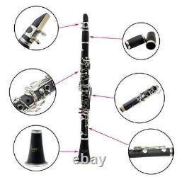 Durable 17 Clarinet with Case Box Clearning Cloth Screwdriver Gift Black