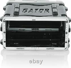 Gator GRR4L Molded PE Rolling Rack Case WithHandle, 4U Front/Rear Rails 19 Deep