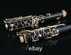 Glory Black/Gold keys Clarinet B Flat with 2 Barrels, 11reeds, 8 Pads