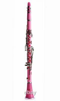 Hawk Pink Colored Bb Clarinet with Case, Mouthpiece and Reed