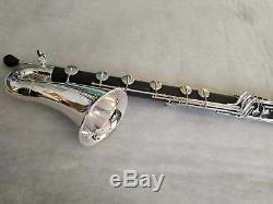 High grade Silver plated Bb key bass clarinet Low C type, Tone Bb