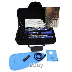 LADE 17 Keys Bb Clarinet Musical Instrument Parts for Music Lovers Dark Blue