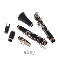LADE Black Clarinet Bakelite 17 Bb Flat Soprano Exquisite with V0E4