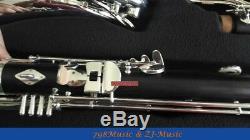 (Low C) Bass Clarinet Bb Key Grenadilla, Ebony wood Body, Keys silver plated