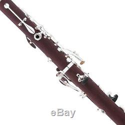 Mendini Bb Clarinet Rose Wood Body Silver Keys +Tuner+Stand+11 Reeds+CaseMCT-30
