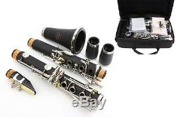 New Professional Clarinet Ebonite Body Nickel Plated Bb Key 17 key Two Barrels