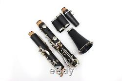 New Professional Clarinet Ebonite Body Nickel Plated Key Bb Key 17 key Case #7