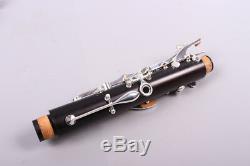New Professional Clarinet Natural ebony Wood Body Nickel Plated Key Bb 17 key #8