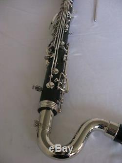 Nice bass clarinet, Bb keys ebonited body, Nickel plated, great tone AC-132 #7019