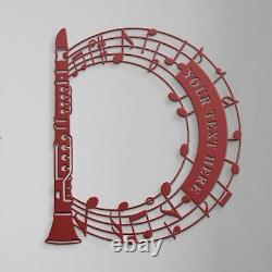 Personalized Clarinet And Notes Metal Sign Art. Custom Sopranino Wall Decor Gift