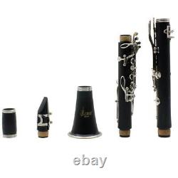 Professional ABS 17 Key Bb Clarinet Set Woodwind Instrument Black
