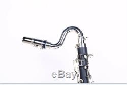 Professional Bass Clarinet Low Eb Bb key Ebonite Wood Body Sound With Pads Case