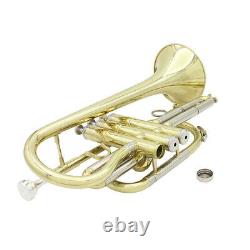 Professional Bb Flat Cornet Brass Instrument with Carrying Case Glove Cleaning