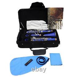 Professional Bb Soprano Clarinet 17 Keys Nickel Plated gift Blue E7R0