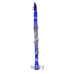 Professional Bb Soprano Clarinet 17 Keys Nickel Plated gift Blue E8C8