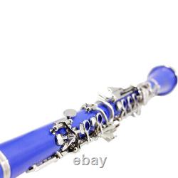 Professional Bb Soprano Clarinet 17 Keys Nickel Plated gift Blue E8C8