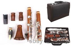 Professional Rosewood Clarinet Bb key Wooden Clarinet Silver Plated Key Case