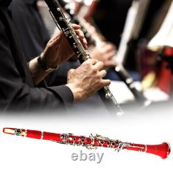(Red#1)Premium Bakelite Tube BB 17 Keys Clarinet With Anti Oxidation Nicke LVV