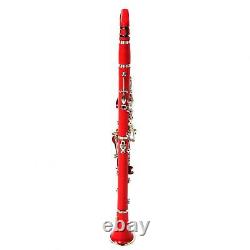 (Red)DWMD BB Flat Clarinet Premium Tube 7 Nickel Keys Beautiful