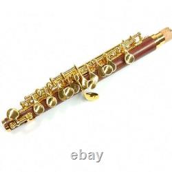 Red Wood Piccolo C Key Gold Plated Clarinet Bassoon Musical Instrument Flute