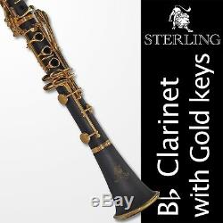 STERLING Bb Gold CLARINET NEW Excellent quality Perfect for school