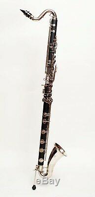 TEMPEST LOW C PRO BASS CLARINET HARD RUBBER SILVER PLATED KEYS 5 yr. WARRANTY