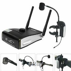 UHF Clip Instruments Wireless Condenser Microphone Mic System for Clarinet Flute
