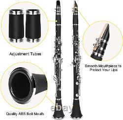 Vangoa B Flat Clarinet Student Bb Clarinet 17 Nickel Keys Beginners Woodwind &