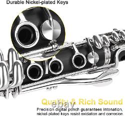 Vangoa B Flat Clarinet Student Bb Clarinet 17 Nickel Keys Beginners Woodwind &