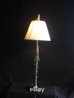 Vintage metal clarinet musical instrument lamp, unique table lamp, clarinet lamp