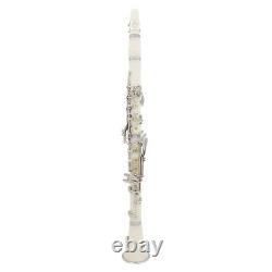 White Clarinet ABS 17 bB Flat Soprano Binocular Clarinet with V1W8