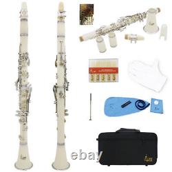 (White1)Premium Bakelite Tube BB 17 Keys Clarinet And Anti Oxidation Nick BGS