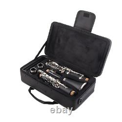 (black)17 Key Bb Clarinet Set Synthetic Cardboard Tube Body With Cleaning Cloth